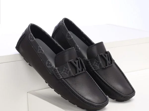 Giày Lười Louis Vuitton Siêu Cấp Tag Hoa Lông Xám