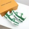 Giày Louis Vuitton LV Trainer Monogram Green xanh lá Like Auth