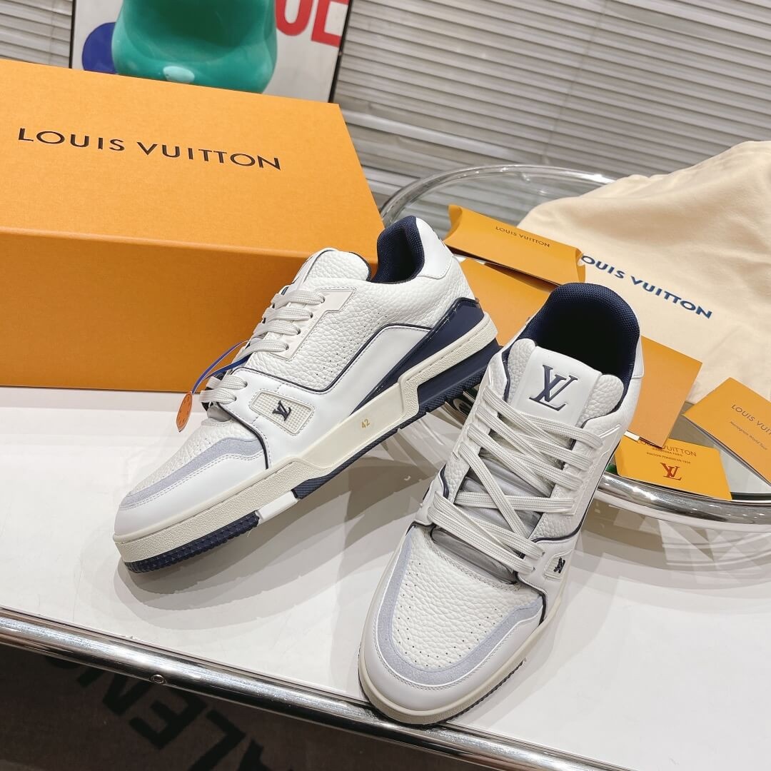 Giày Louis Vuitton Lv Trainer 54 Signature Marine Blue Best Quality