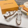 Giày Louis Vuitton LV Trainer Moka viền nâu trơn Best Quality