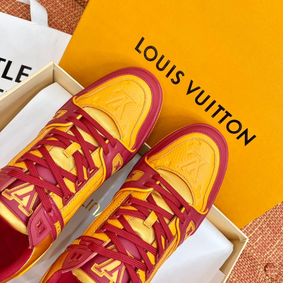 Giày Louis Vuitton Lv Trainer Red Orange White Best Quality