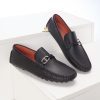 Giày lười Hermes Tag lệch da Taiga màu đen Best Quality